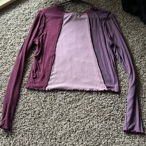 Multicolored, purple, inside out, styled, long sleeve
